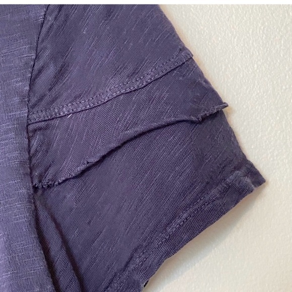 WILT Navy Blue Cotton Short Sleeved Raw Edge Tee Shirt Dress size Small - Picture 2 of 5